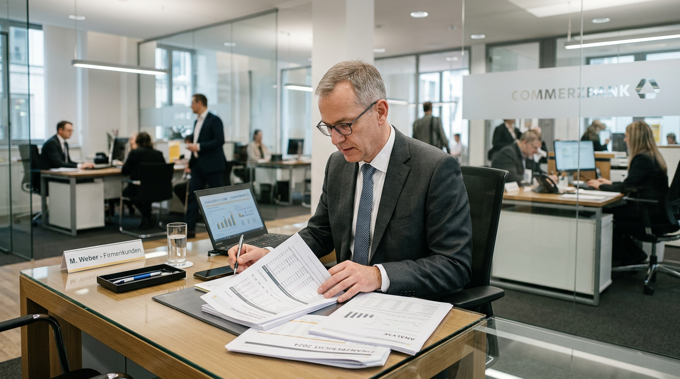 Modernes Bankgebäude in Deutschland