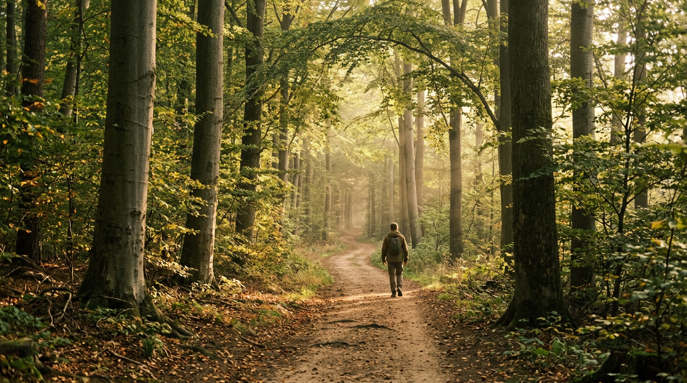 Wald mit Sonnenlicht